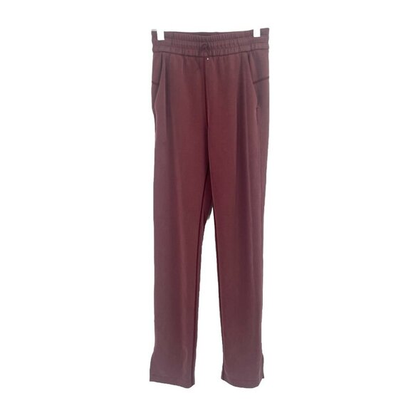 Lululemon Brushed Softstreme Split-Hem High-Rise Pant Red Merlot W5EN8S Sz 0 - Picture 1 of 5